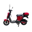 Bici Moto Eléctrica Jia E-Go 500W | Batería de Litio 70 km | Luces LED | Top Case + USB | Color Rojo