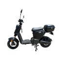 Bici Moto Eléctrica Jia E-Go 500W | Batería de Litio 70 km | Luces LED | Top Case + USB | Color Negro